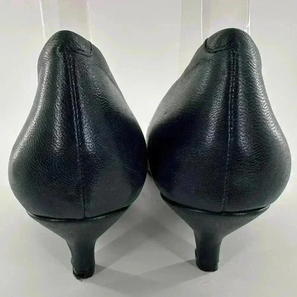 Trotters womens Kiera heels size 6 N navy blue leather pointy toe career pumps - Picture 4 of 12